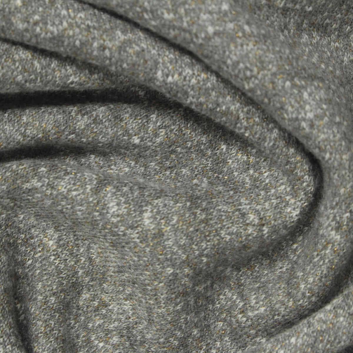Grey Marl French Terry, Cotton-Poly, 240 gsm