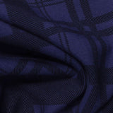 Dark Blue Plaid Ponte Knit, Viscose