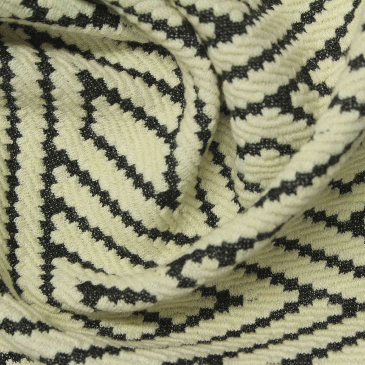 Jacquard Cotton Polyester Stretch Knit Fabric, 300 gsm, 170 cm — Beige