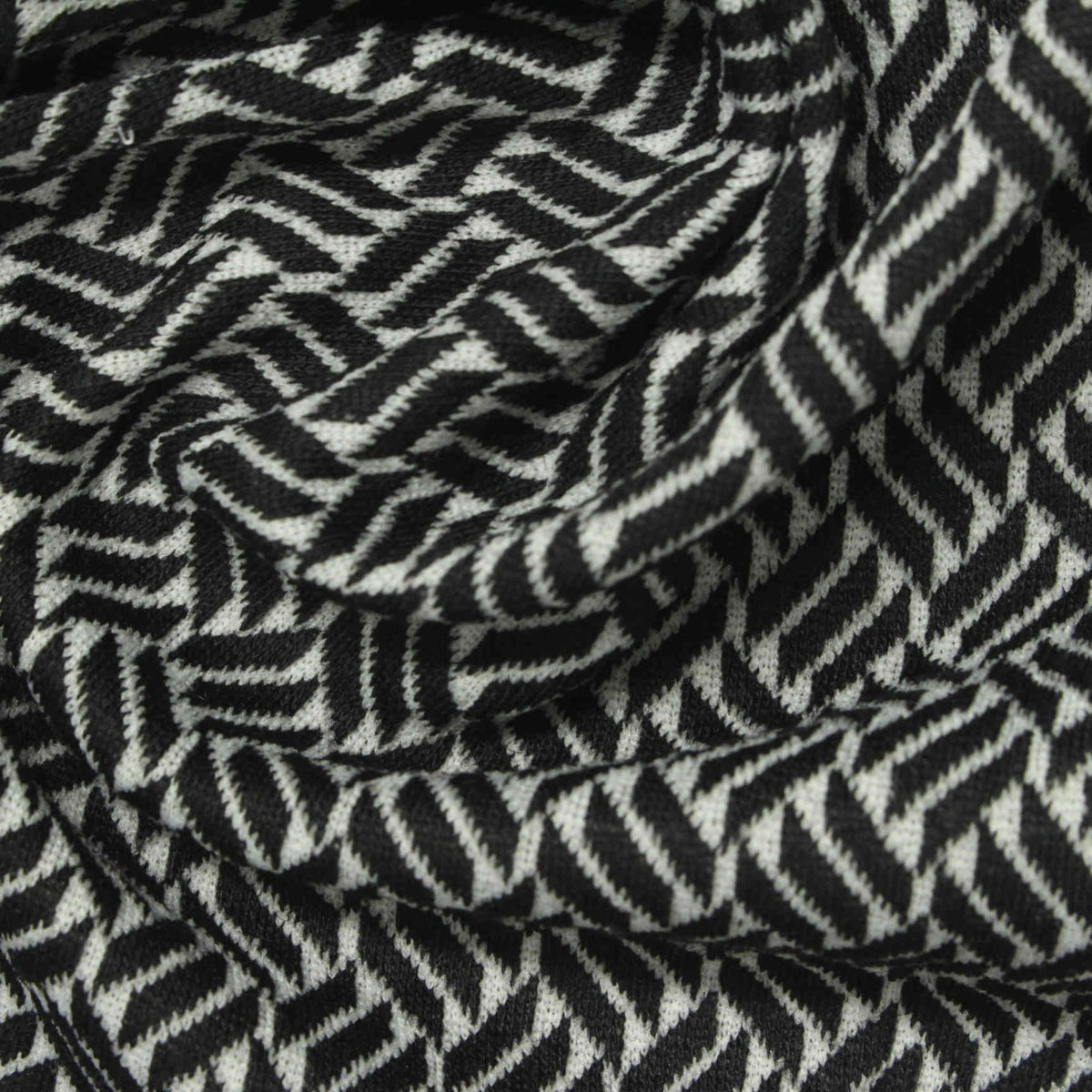 Black Chevron Jacquard, Polyester, 220 gsm