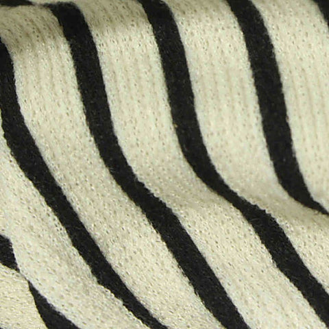 Black Horizontal-Stripe Knit, Polyester, 250 gsm