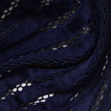 Dark Blue Openwork Warp Knit, Polyester