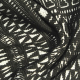Black Geometric Jacquard, Viscose-Poly