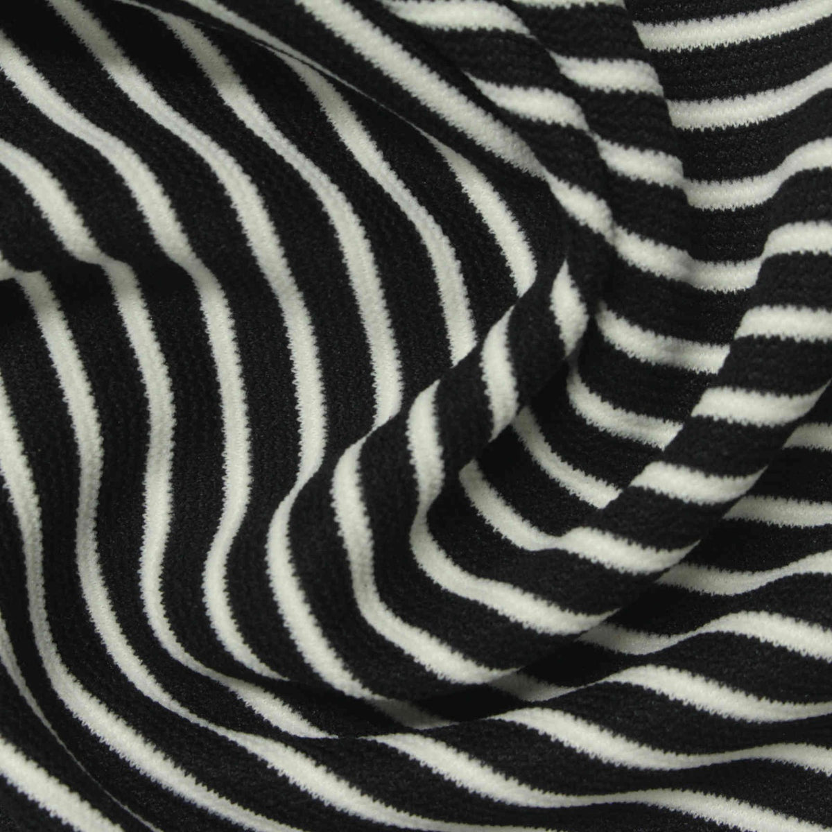 Black Horizontal-Stripe Knit, 280 gsm