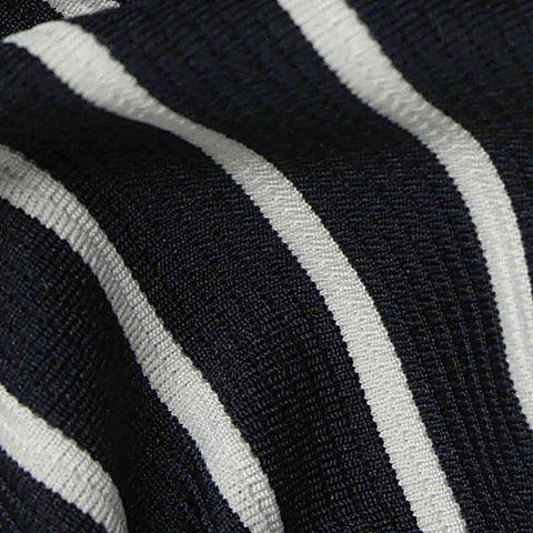 Navy Stripes Knit, Polyester, 230 gsm