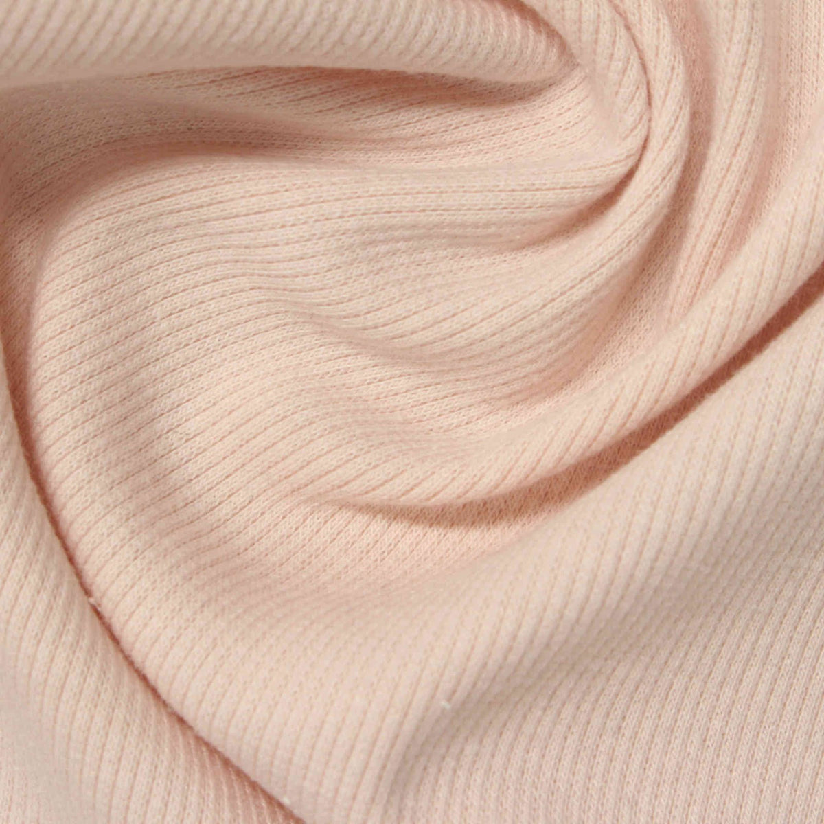 Light Pink Ribbed Rib Knit, Poly-Cotton