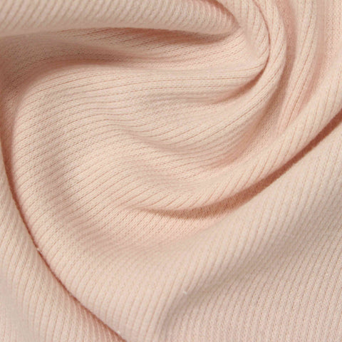 Polyester Cotton Stretch Rib Knit Fabric, 290 gsm, 120 cm — Pink