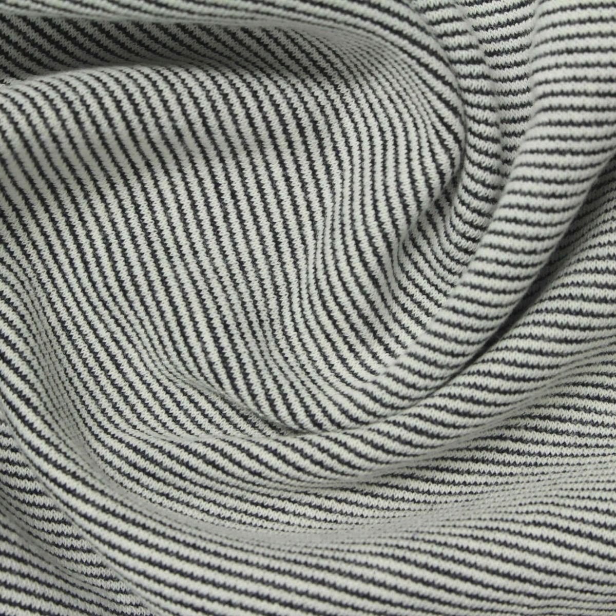 Black Horizontal-Stripe Knit, Cotton-Poly, 285 gsm