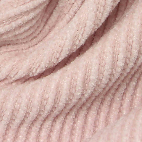 Polyester Stretch Chenille Fabric, 385 gsm, 155 cm — Pink