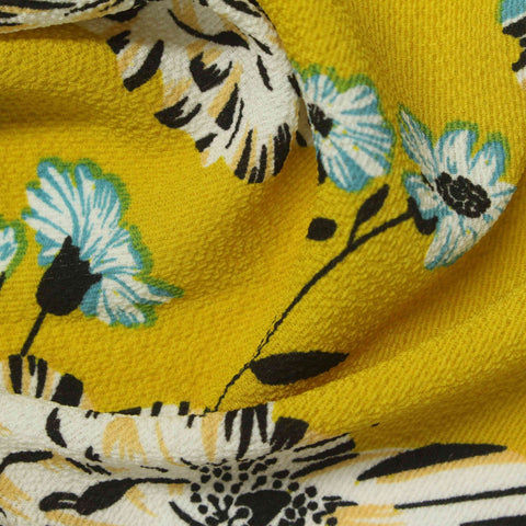 White Floral Knit, Polyester, 120 gsm