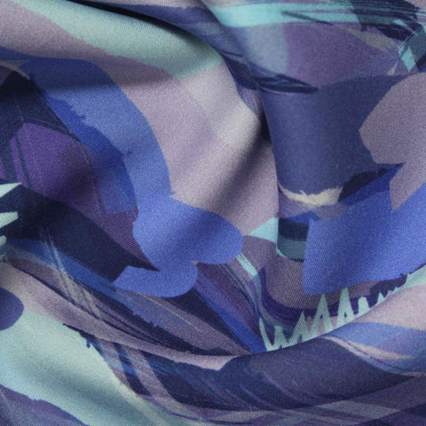 Blue Abstract-Brushstroke Knit