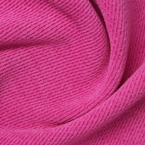 Slub Polyester Stretch Chenille Fabric, 360 gsm, 165 cm — Pink