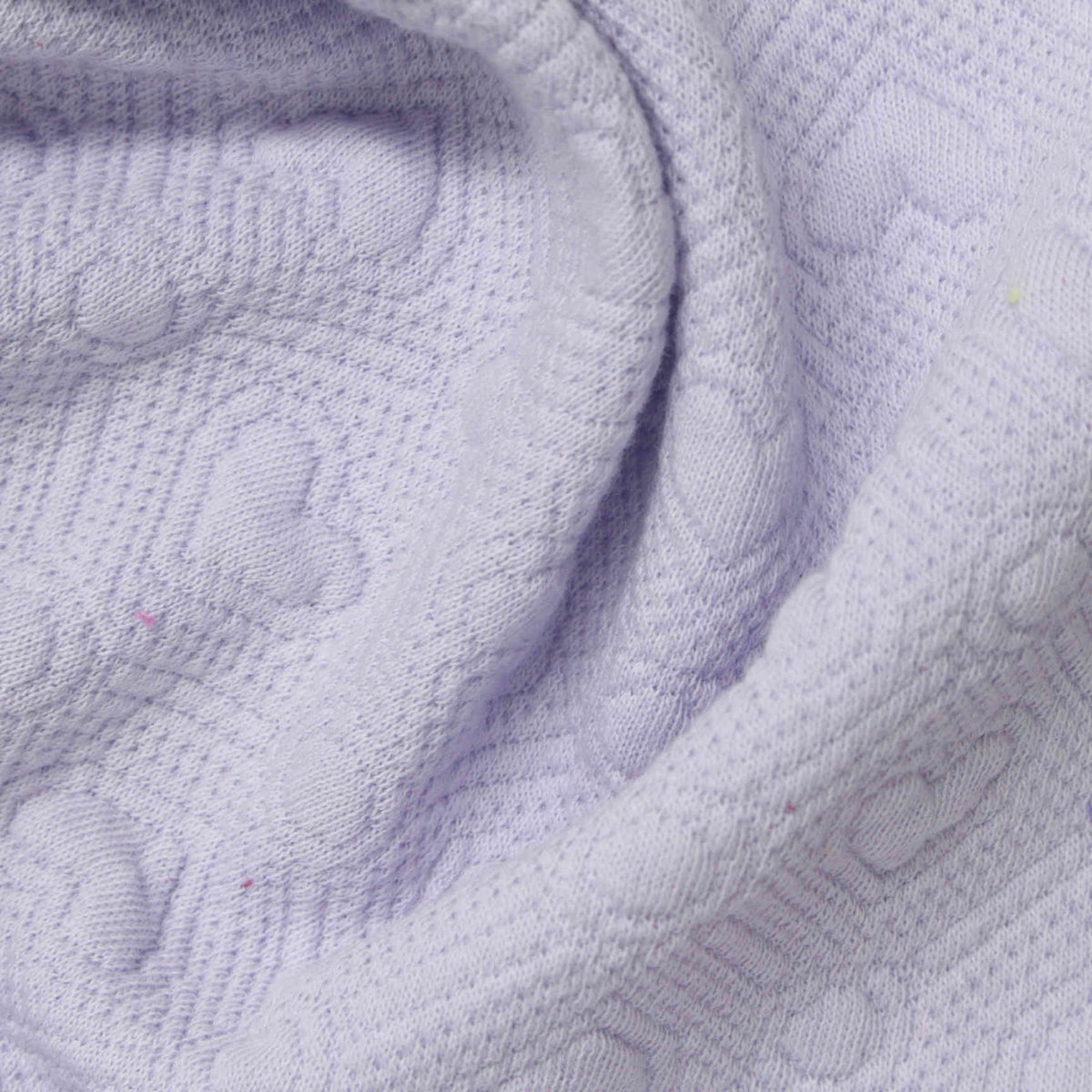 Light Purple Tone-on-Tone Heart Interlock Knit, Cotton-Poly