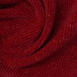 Polyester Metallic Stretch Chenille Fabric, 363 gsm, 152 cm — Red