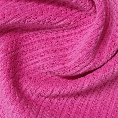 Jacquard Polyester Stretch Chenille Fabric, 370 gsm, 165 cm — Pink
