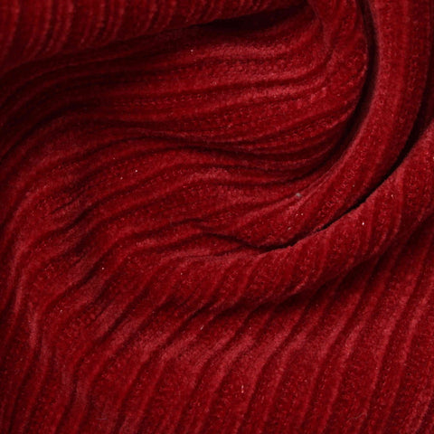 Polyester Stretch Chenille Fabric, 410 gsm, 160 cm — Red