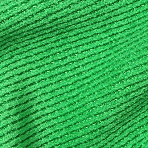 Slub Polyester Stretch Chenille Fabric, 363 gsm, 165 cm — Green