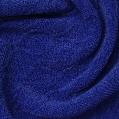 Jacquard Polyester Stretch Knit Fabric, 370 gsm, 165 cm — Blue