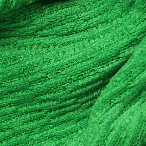 Jacquard Polyester Stretch Knit Fabric, 380 gsm, 165 cm — Green, ref EF-242051