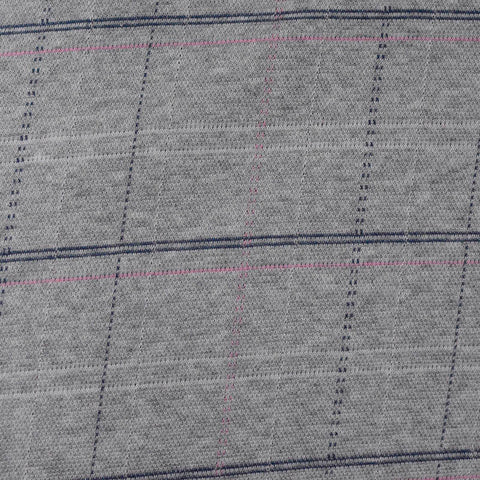 Grey Check Interlock Knit, Cotton-Modal