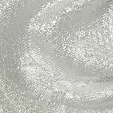 White Geometric-Diamond Warp Knit, Nylon-Spandex