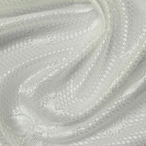 White Geometric-Diamond Warp Knit, Nylon-Spandex
