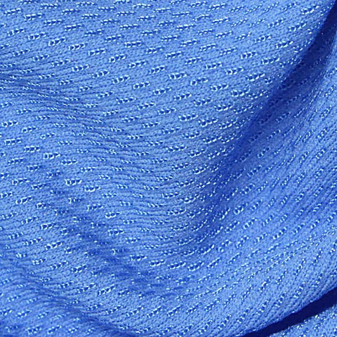100% Polyester Birdseye Knit Fabric, 186 gsm, 152 cm — Blue