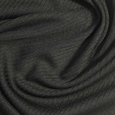 Black Heathered-Marl Interlock Knit, Polyester