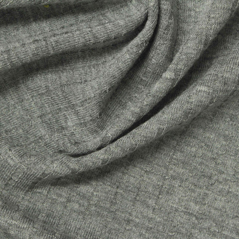 Grey Tone-on-Tone Rib Knit, Poly-Viscose, 200 gsm