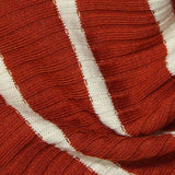 Red Horizontal-Stripe Rib Knit, Polyester — texture