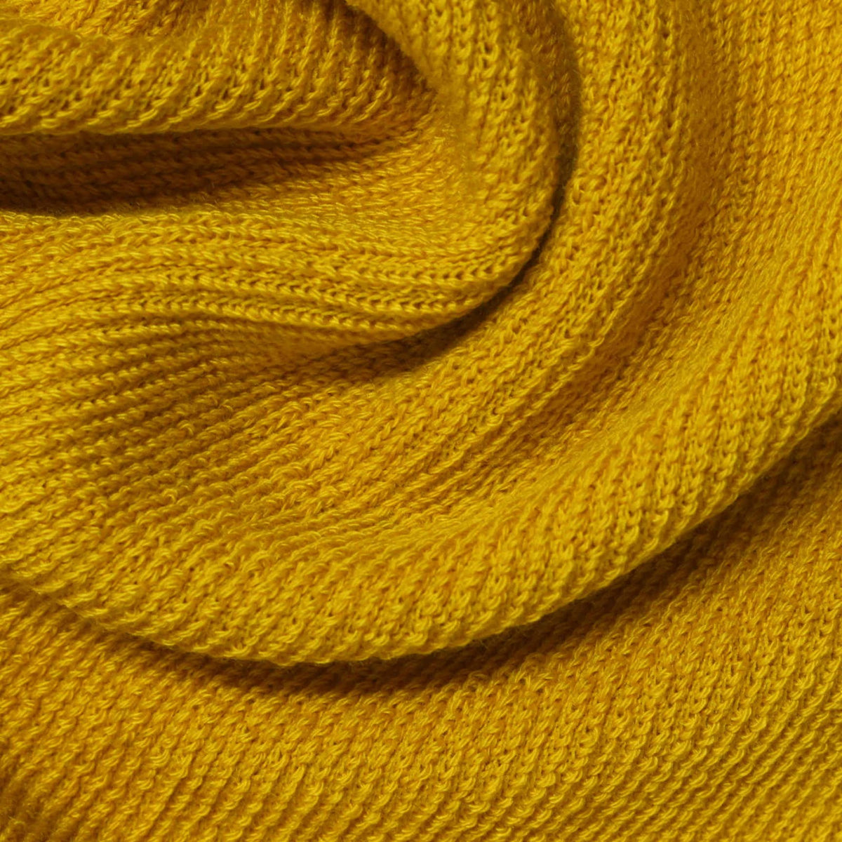 Polyester Stretch Rib Knit Fabric, 430 gsm, 140 cm — Yellow