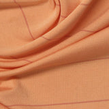Peach Check Jersey Knit, Polyester