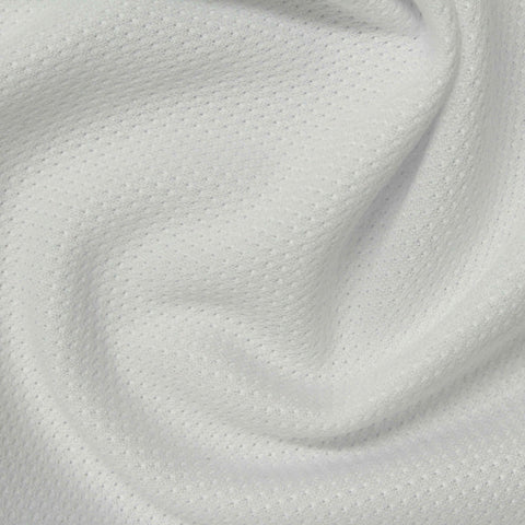 100% Polyester Piqué Knit Fabric, 200 gsm, 180 cm — White