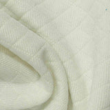 Off-White Tone-on-Tone Diamond Birdseye Knit, Polyester — texture