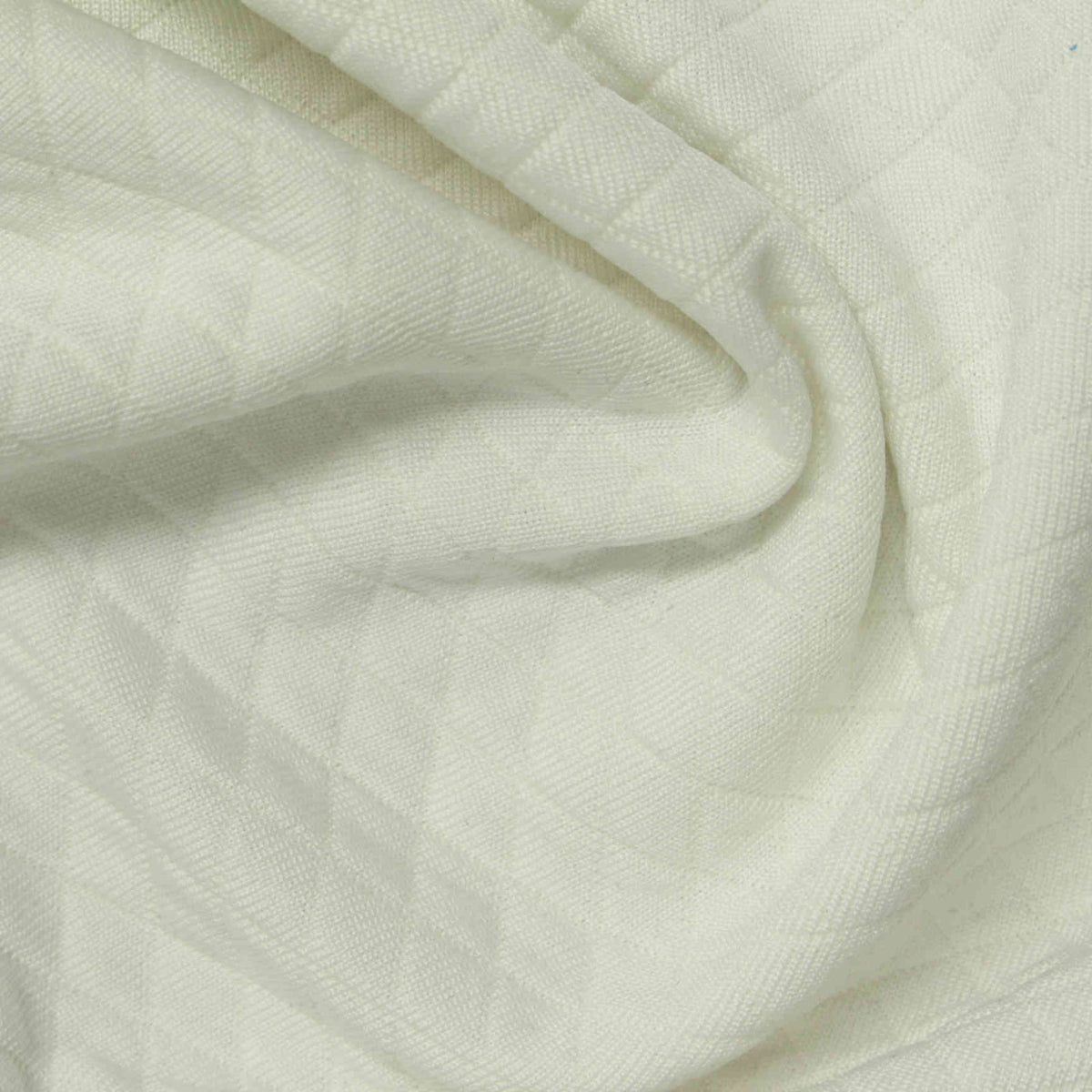 Off-White Tone-on-Tone Diamond Birdseye Knit, Polyester