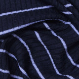 Navy Horizontal-Stripe Rib Knit, Poly-Viscose