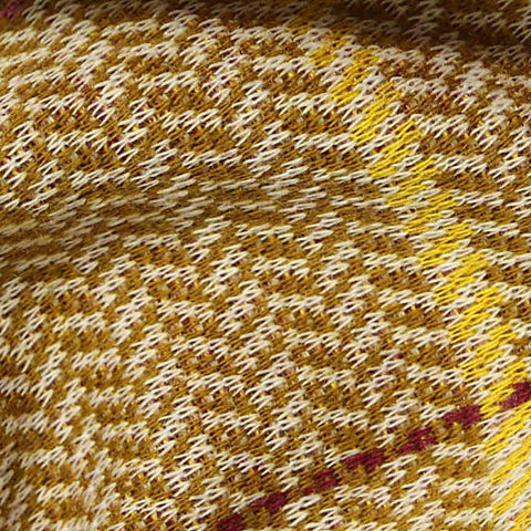 Mustard Plaid Jacquard, Cotton-Poly