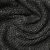 Dark Grey Marl Rib Knit, Viscose-Poly