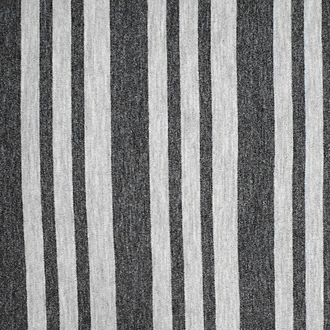 Dark Grey Stripes Jersey Knit, Cotton-Poly, 147 gsm
