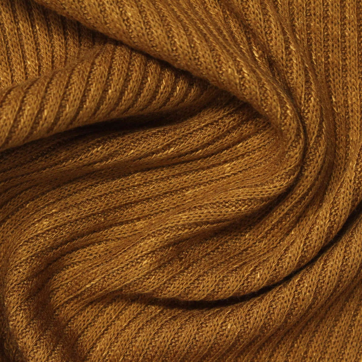 Slub Polyester Viscose Stretch Rib Knit Fabric, 325 gsm, 160 cm — Khaki