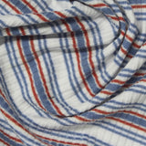 Blue Stripes Rib Knit, Poly-Viscose