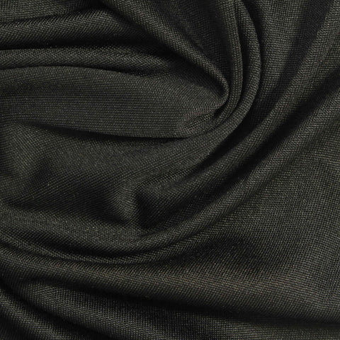Polyester Stretch Milk Silk Knit Fabric, 155 gsm, 170 cm — Black