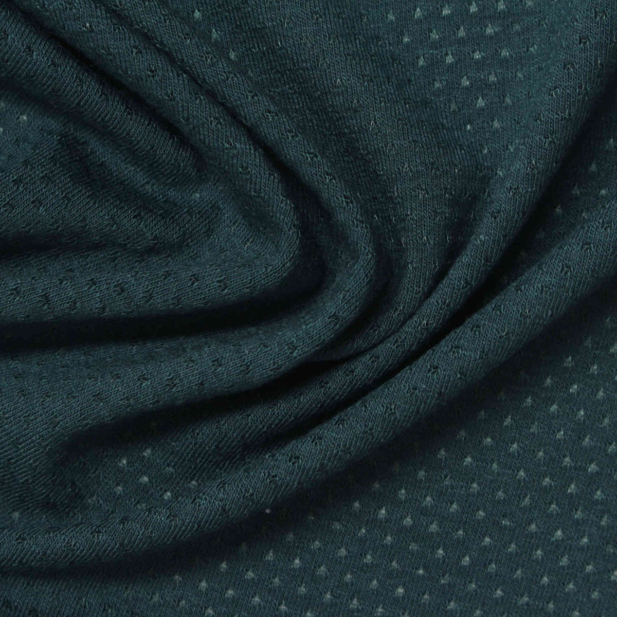 Dark Teal Dots Mesh, Viscose