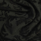 Jacquard Flocked Polyester Viscose Ponte Knit Fabric, 325 gsm, 170 cm — Black
