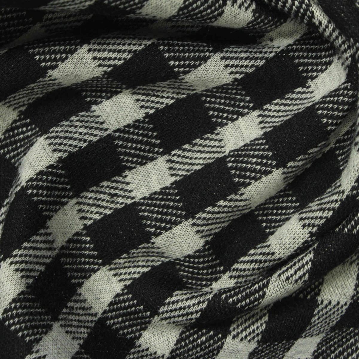 Black Houndstooth Jacquard, Polyester, 270 gsm, 155 cm
