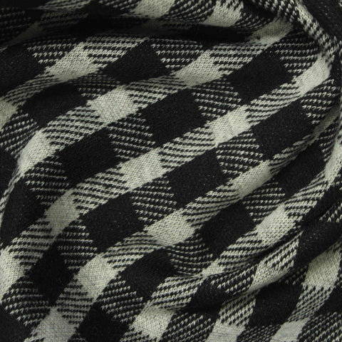 Black Houndstooth Jacquard, Polyester, 270 gsm, 155 cm