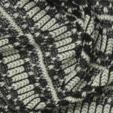 Black Geometric-Chevron Chunky Knit, Polyester