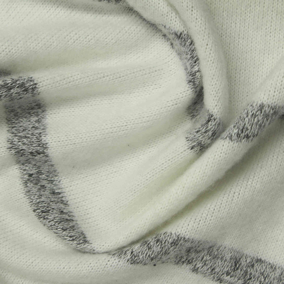 Grey Horizontal-Stripe Chunky Knit, Poly-Viscose, 230 gsm