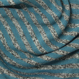 Teal Stripes Chunky Knit, Poly-Viscose
