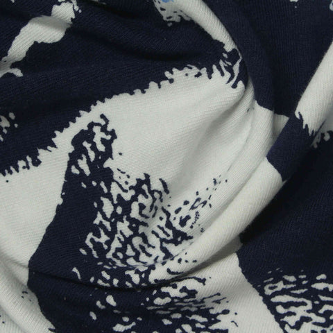 Navy Abstract Jersey Knit, Cotton
